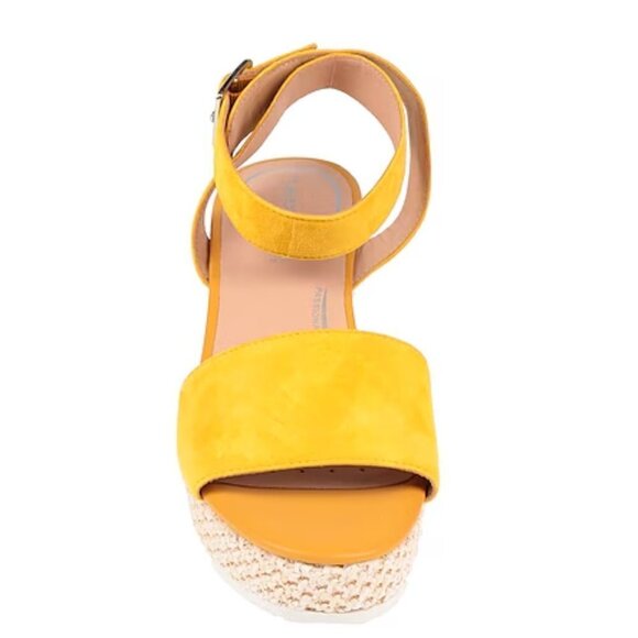 Geox Women's D Lipari a Sandals Yellow Suede Wedge Espadrilles Size: 10 NIB - Picture 1 of 4